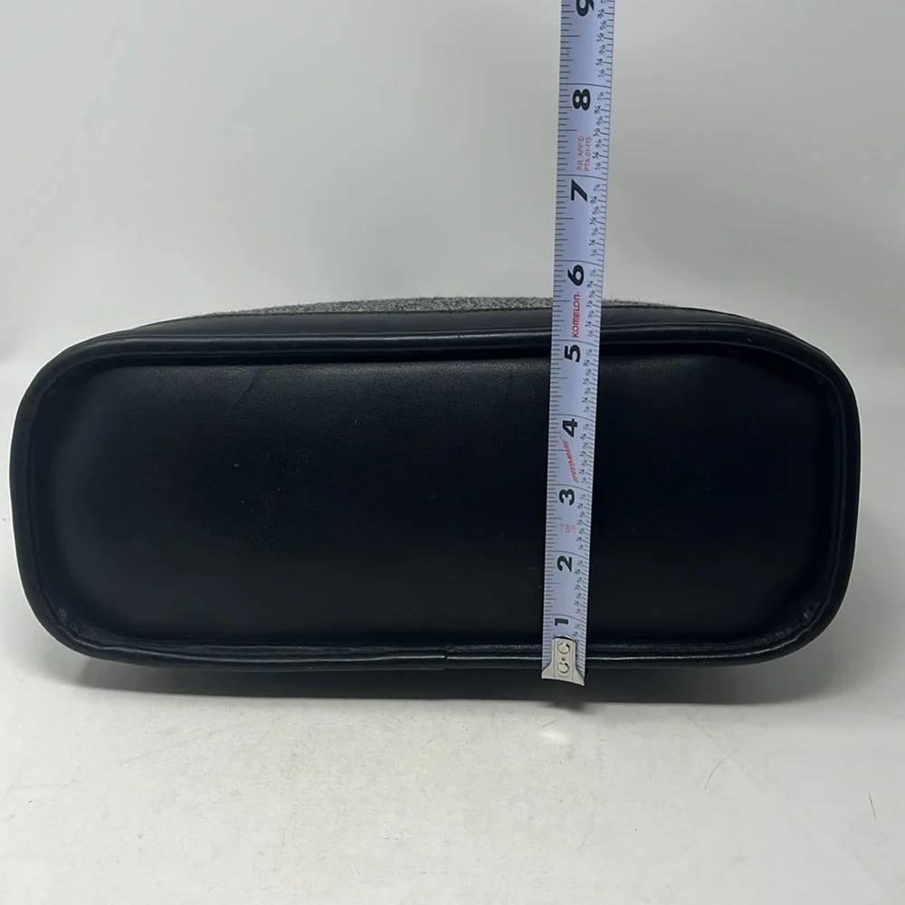 VINTAGE COACH BLEEKER TOTE HERRINGBONE TWEED BLACK LEATHER MADE IN USA 1999 - Picture 10 of 17